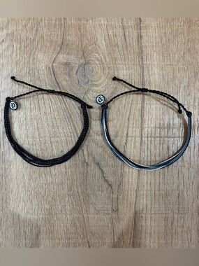 NWOT🖤Pura Vida Adjustable Black and Multi-Color Cord Bracelets